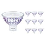 Monipakkaus 10x Philips Master Value LED Kohdevalaisin GU5.3 MR16 7.5W 621lm 60D - 927 Erittäin Lämmin Valkoinen | Paras Värintoisto - Himmennettävä - Korvaa 50W