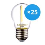 Monipakkaus 25x Noxion Lucent LED E27 Pallo Filament Kirkas 1.4W 136LM - 827 Erittäin Lämmin Valkoinen | Korvaa 15W