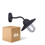 Monipakkaus 4x D'Lite Seinävalaisin Ember Musta | IP54 - Sopii 1x E27
