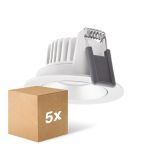 Monipakkaus 5x Ledvance LED Kohdevalaisin Adjust Aluminium Valkoinen 8W 680lm 36D - 930 Lämmin Valkoinen | Odetnij 68mm - IP20 - Paras Värintoisto - Himmennettävä