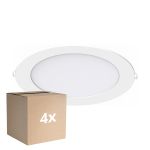Monipakkaus 4x Noxion LED Alasvalo Slim V2.0 20W 2000lm 120D - 830 Lämmin Valkoinen | 225mm - Odetnij 200mm - IP44 