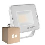 Monipakkaus 8x Ledvance LED Valonheitin Kompakti Valkoinen 20W 2000lm 100D - 840 Kylmä Valkoinen | IP65 - Symmetrinen 