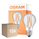 Monipakkaus 10x Osram Led Star Classic LED E27 Päärynä Filament Kirkas 4.9W 470lm - 827 Erittäin Lämmin Valkoinen | Valotunnistin