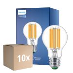 Monipakkaus 10x Philips MASTER LED Lamppu Ultra Efficient E27 Päärynä Kirkas 7.3W 1535lm - 830 Lämmin Valkoinen | Korvaa 100W