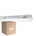Monipakkaus 6x Ledvance LED Kosteudenkestävä Kotelo MT Gen 3 IP65 | Sopii 2x60cm LED Putki