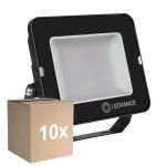 Monipakkaus 10x Ledvance LED Valonheitin Kompakti Musta 50W 5000lm 100D - 865 Päivänvalo Valkoinen | IP65 - Symmetrinen 