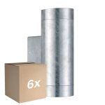 Monipakkaus 6x Nordlux Tin Seinävalaisin Brushed Aluminium | Sopii 2x GU10