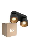 Monipakkaus 6x Nordlux Pitcher Kohdevalaisin Metalli- Musta | Sopii 2x GU10