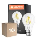 Monipakkaus 10x Ledvance Classic Performance LED Lamppu B22d Päärynä Filament Kirkas 4W 470lm - 827 Erittäin Lämmin Valkoinen | Korvaa 40W