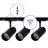 Bright Choice Täydellinen setti 1-Vaihe Rail 1 Metri Musta | incl. 3x Kohdevalaisin + GU10 2700K 3W Himmennettävä + Päätykansi, Virtaliitin 