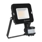 Ledvance LED Valonheitin Kompakti Musta 20W 2000lm 100D - 840 Kylmä Valkoinen | IP65 - Symmetrinen - Liike- ja valotunnistin