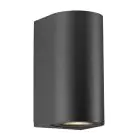 Nordlux Canto Seinävalaisin Aluminium Musta Up & Down | Sopii 2x GU10
