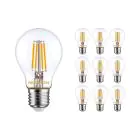 Monipakkaus 10x Noxion Lucent Filament LED E27 Päärynä Kirkas 7W 806lm - 827 Erittäin Lämmin Valkoinen | Korvaa 60W