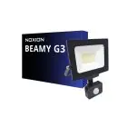 Noxion LED Valonheitin Beamy G3.1 Musta 30W 3300lm 110D - 840 Kylmä Valkoinen | IP44 - Liike- ja Valotunnistin - Symmetrinen 