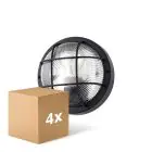 Monipakkaus 4x D'Lite Seinävalaisin Ecco Musta Pyöreä | IP54 - Sopii 1x E27