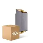 Monipakkaus 10x Nordlux Nico Seinävalaisin Aluminium Antrasiitti Up & Down | IP54 - Sopii 2x GU10