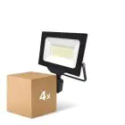 Monipakkaus 4x Noxion LED Valonheitin Beamy G3 50W 5500lm 110D - 840 Kylmä Valkoinen | IP44 - Liike- ja Valotunnistin - Symmetrinen