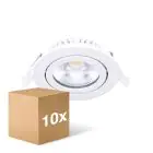 Monipakkaus 10x Noxion LED Kallistettava Slim Spot Valkoinen 6W 550lm - 930 Lämmin Valkoinen | Odetnij 75mm - IP54 - Paras Värintoisto 