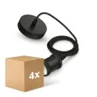 Monipakkaus 4x Philips Cord Vintage E27 Musta