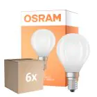 Monipakkaus 6x Osram Classic LED E14 Pallo Filament Matta 5.5W 806lm - 840 Kylmä Valkoinen | Himmennettävä - Korvaa 60W