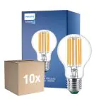 Monipakkaus 10x Philips MASTER LED Lamppu Ultra Efficient E27 Päärynä Kirkas 5.2W 1095lm - 830 Lämmin Valkoinen | Korvaa 75W