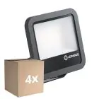 Monipakkaus 4x Ledvance LED Valonheitin Aluminium Musta 69W 9150lm 100D - 830 Lämmin Valkoinen | IP66 - Symmetrinen