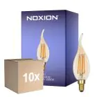 Monipakkaus 10x Noxion Lucent LED E14 Kynttilä Filament Keltainen BA35 4.5W 400lm - 822 Erittäin Lämmin Valkoinen | Himmennettävä - Korvaa 35W