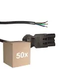 Monipakkaus 50x Noxion GST - Yhteensopiva Virtajohto Musta - Uros + Avoimet päät - 0,3m - 3 pole 0,75mm2