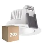 Monipakkaus 20x Ledvance LED Kohdevalaisin Adjust Aluminium Valkoinen 8W 640lm 36D - 927 Erittäin Lämmin Valkoinen | Odetnij 68mm - IP20 - Paras Värintoisto - Himmennettävä