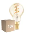 Monipakkaus 10x Eglo LED Pallo E14 Filament Keltainen 4W 145lm - 820 Erittäin Lämmin Valkoinen | Himmennettävä - Korvaa 15W