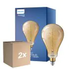 Monipakkaus 2x Philips Classic LED Lamppu E27 Päärynä Kulta 7W 470lm - 818 Erittäin Lämmin Valkoinen | Himmennettävä - Korvaa 40W