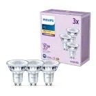 Monipakkaus 3x Philips LED Kohdevalaisin GU10 PAR16 4W 255lm 36D - 827 Erittäin Lämmin Valkoinen