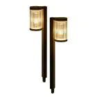 Kaksipakkaus 2x Interlight Maapiikki Valo Solar Puutarha Lyhty Musta 1W 40lm - 830 Lämmin Valkoinen | incl. Akun